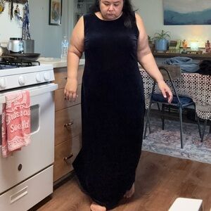 Vintage Blue Velvet Dress